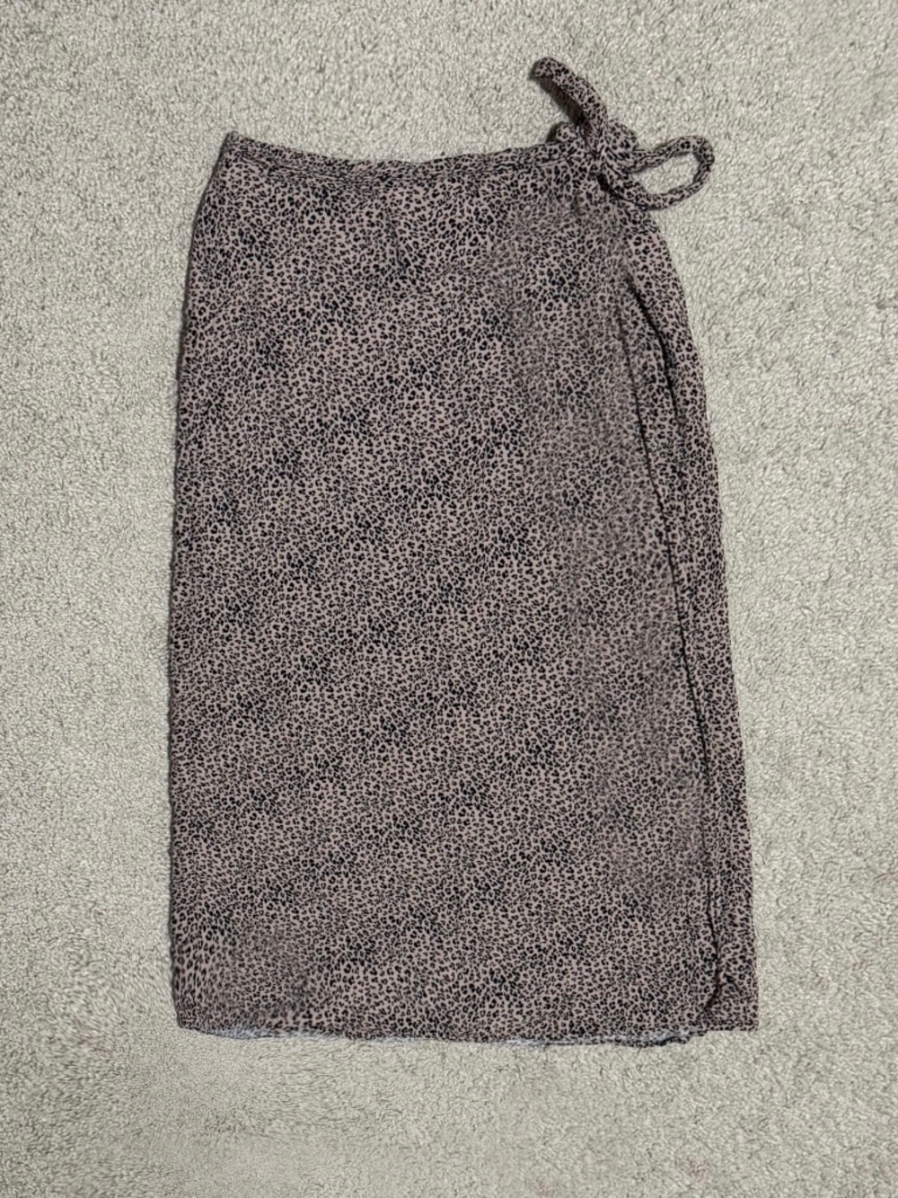 Leopard Print Wrap Midi Skirt